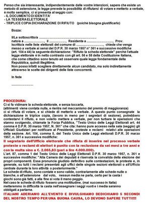 🚫PROCEDURA PER IL DIRITTO DI NON&nbsp;VOTO🚫