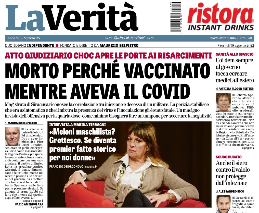 🆘️Inizia la resa dei conti: vi è correlazione fra siero genico e&nbsp;decesso