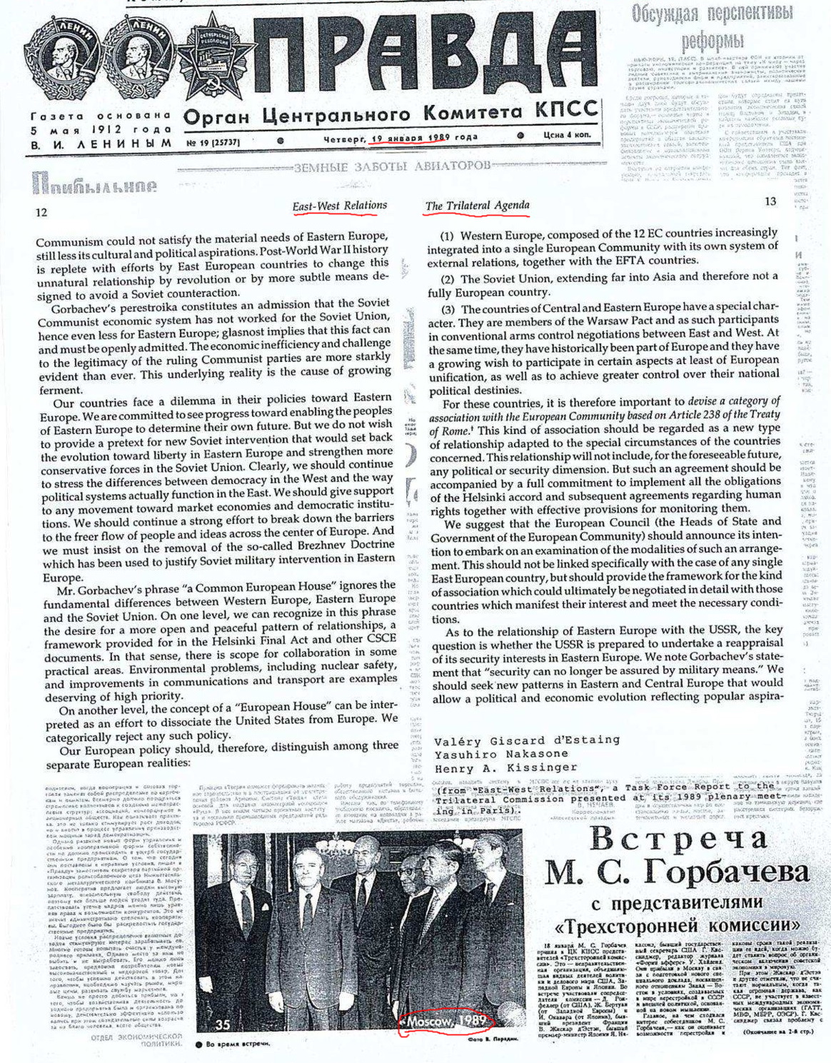 PRAVDA TRILATERAL 1989