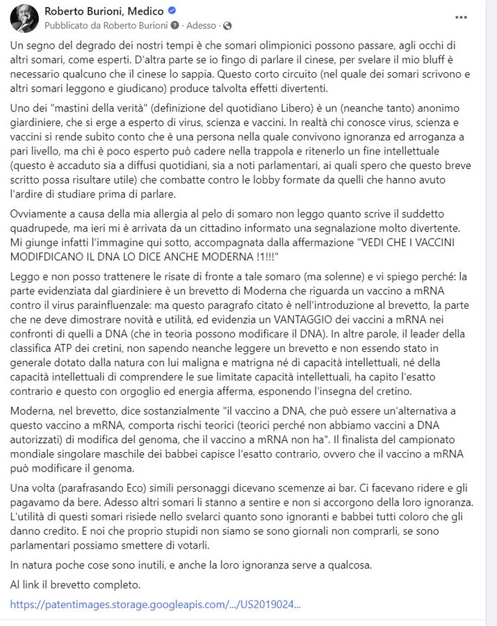 ❌Una risposta precisa ed articolata alle affermazioni “datate” di&nbsp;Burioni❗
