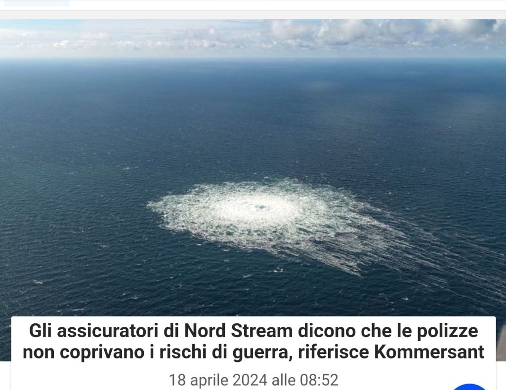 🔴Gli assicuratori del Nord Stream dicono che le polizze non coprivano i rischi di&nbsp;guerra