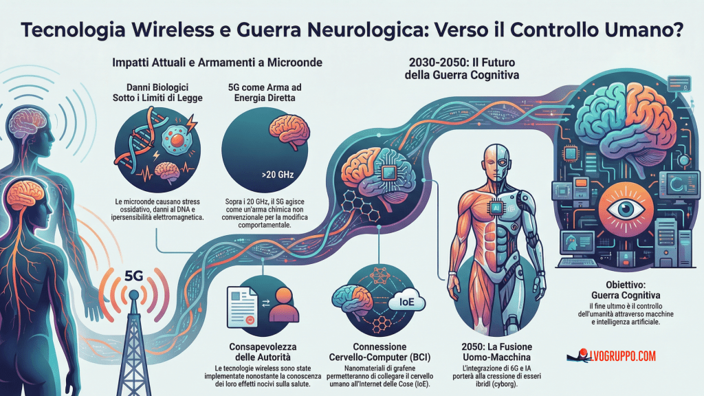 Le Radiazioni a Microonde, il 5G e la Fusione Uomo-Macchina: Una Analisi Critica sulla Guerra Cognitiva e i Rischi Biologici delle Telecomunicazioni Wireless