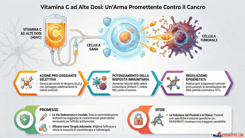 Vitamina C ad alte dosi e oncologia: perché la ricerca torna a guardare all’ascorbato