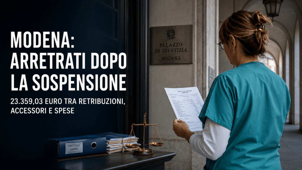 Modena, pagamento di arretrati dopo la pronuncia sulla sospensione del 2021